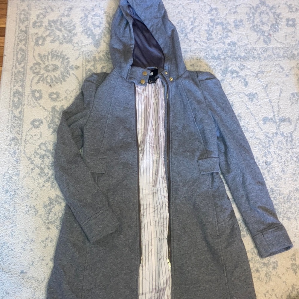 Grey, cotton peacoat